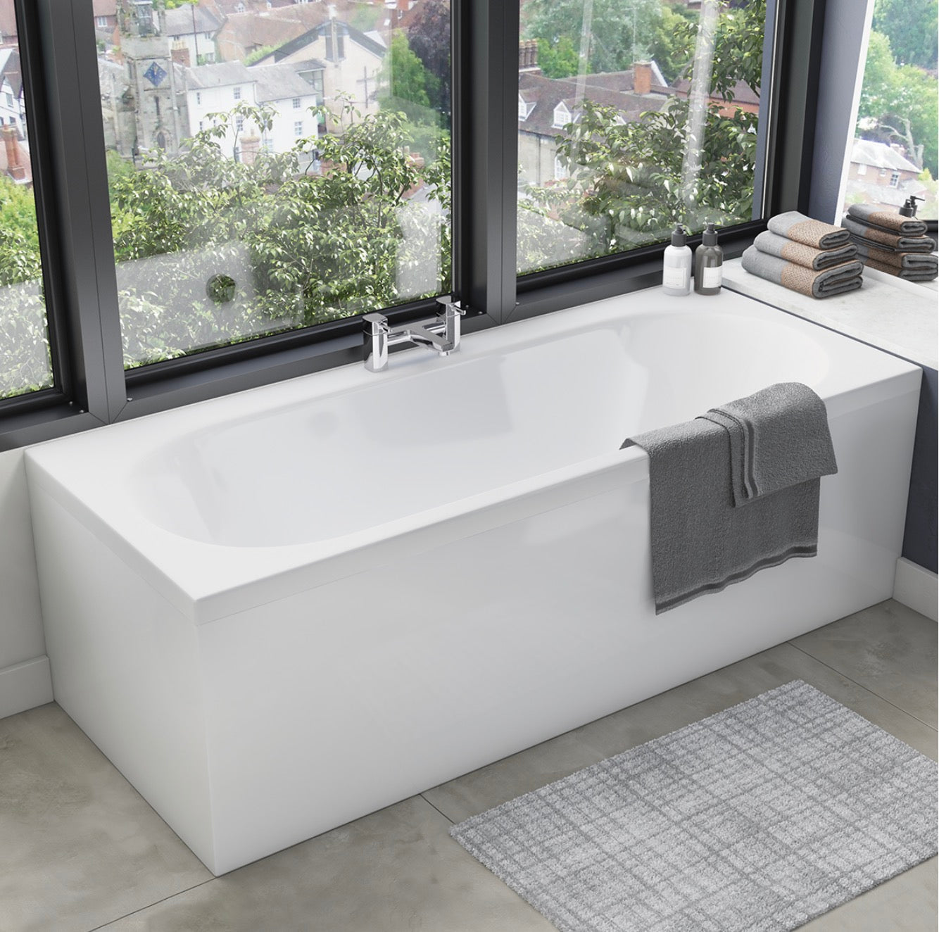 White Gloss Waterproof Bath Panel 1700mm