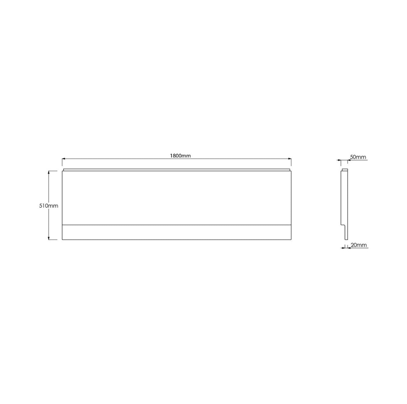 White Gloss Waterproof Bath Panel 1800mm
