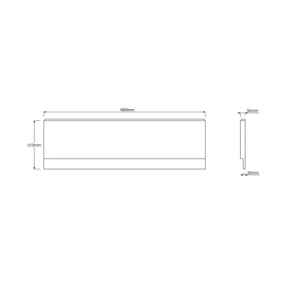 White Gloss Waterproof Bath Panel 1800mm