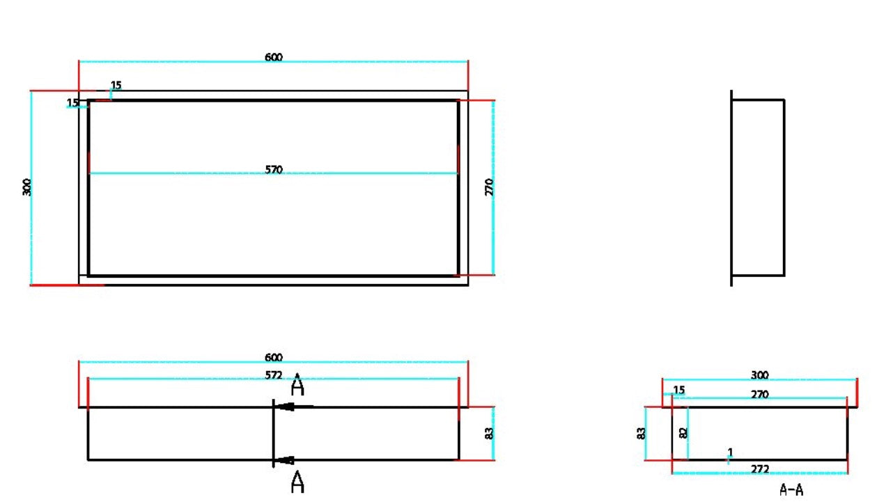 Inset Shower Niche 600x300mm Brushed Brass