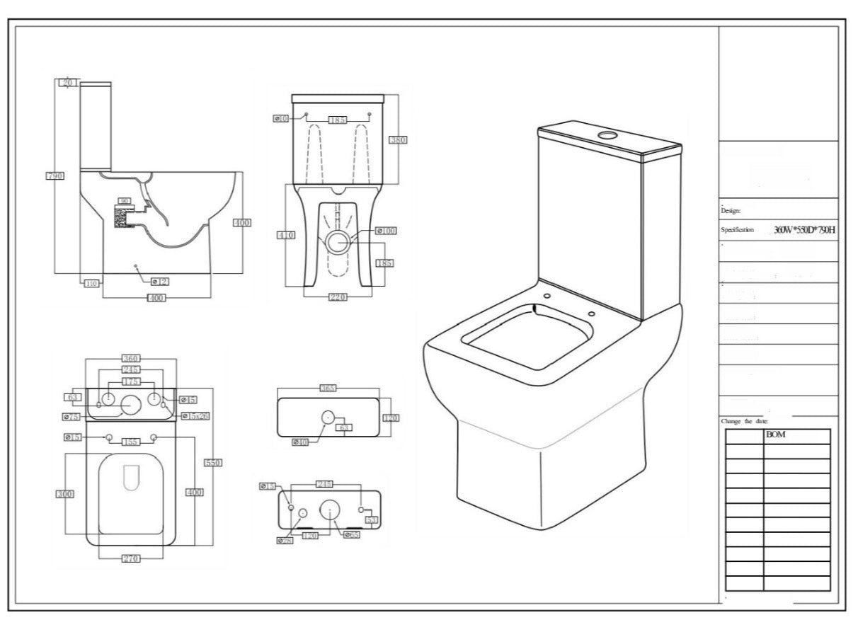 Choices 550 Open Back Pan & Cistern Set