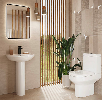 Spa Rimless Closed Back Pan, Cistern & Seat Set