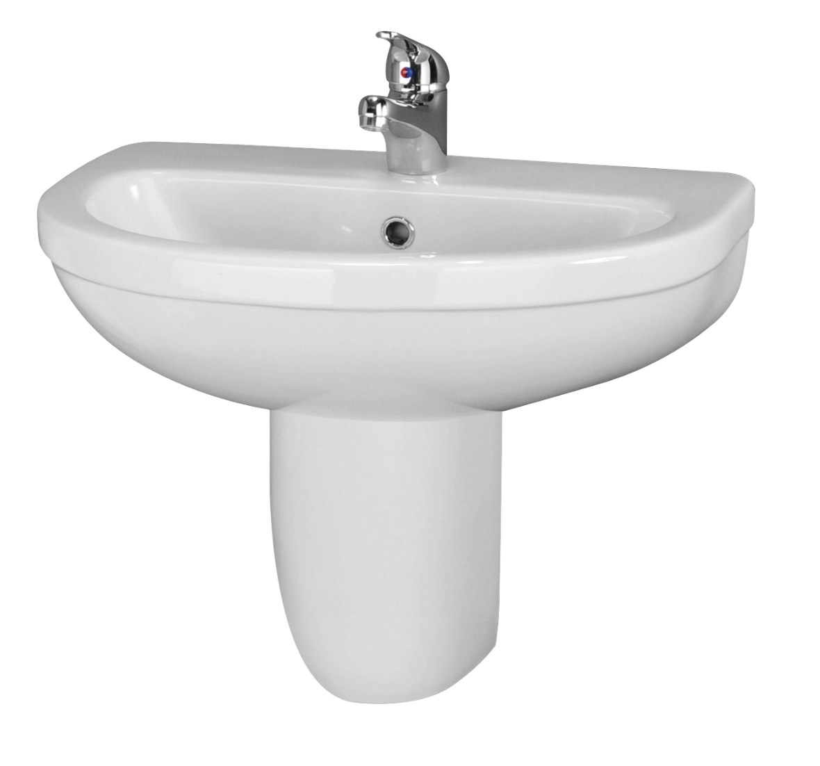 Choice Milo 550mm 1TH Basin & Semi Pedestal