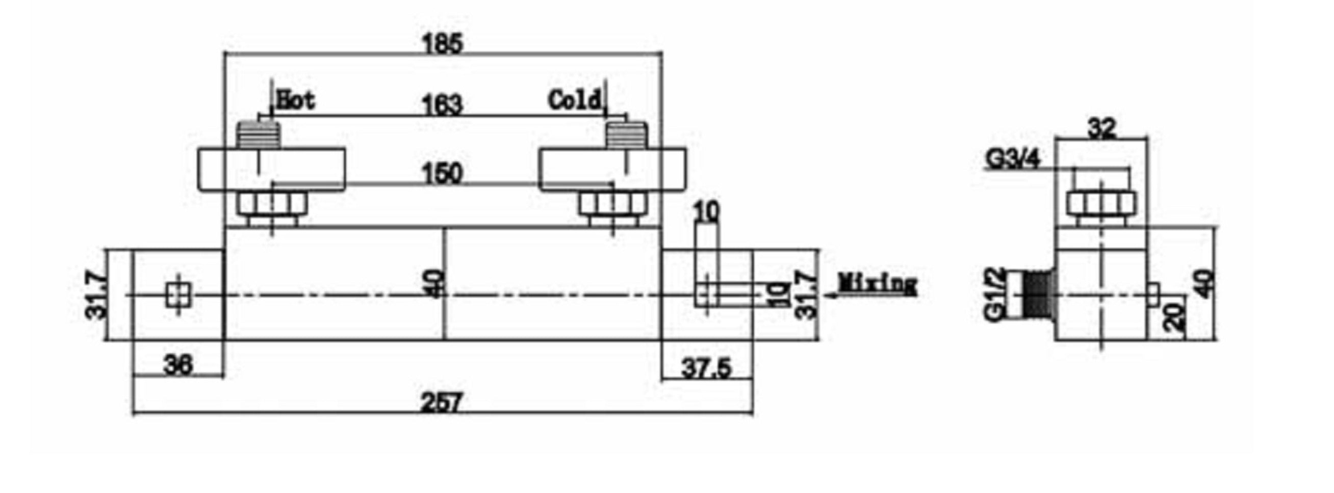 Bar Showers Thermostatic Bar Valve