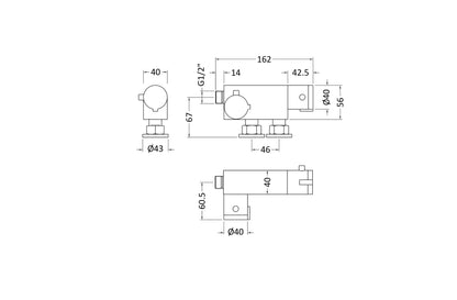 Bar Showers Vertical Thermostatic Bar Valve