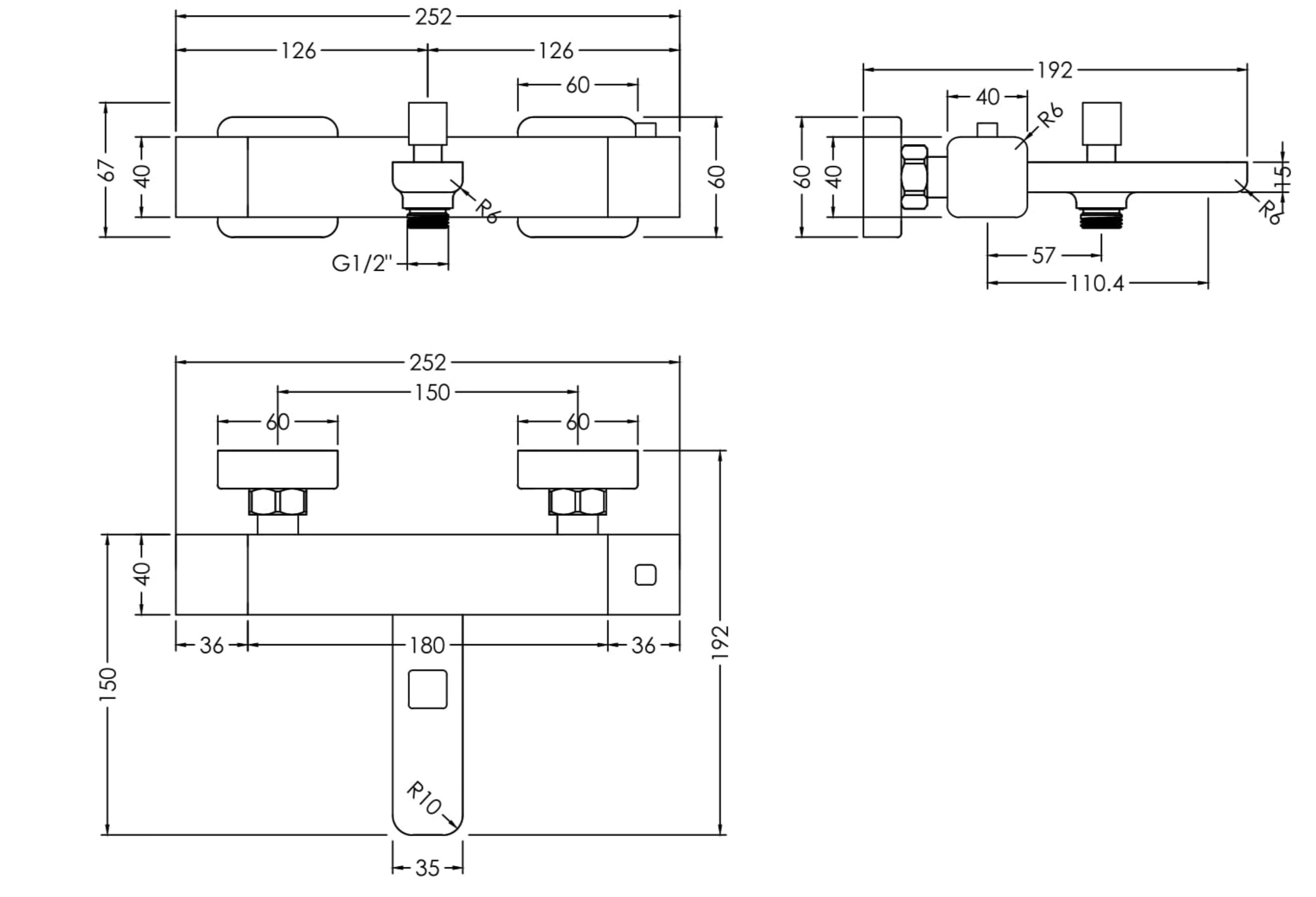 Windon Wall Mounted Thermostatic Bath Shower Mixer