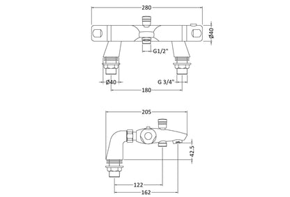 Reef Bar Showers Thermostatic Bath Shower Mixer