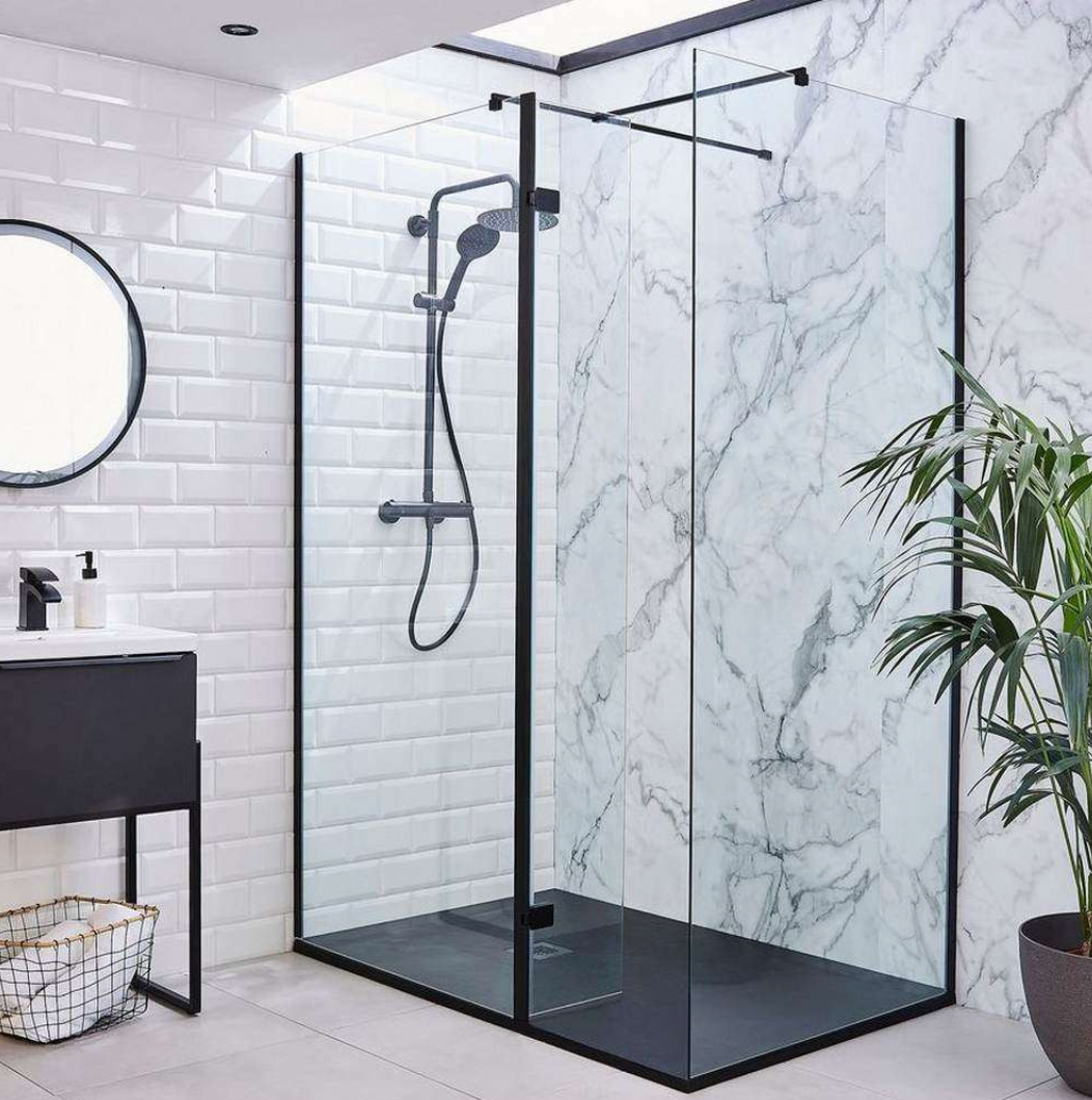 Nero Wetroom Glass Screen