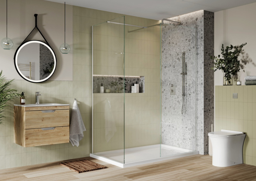 S8 Chrome Wetroom Panel 700mm