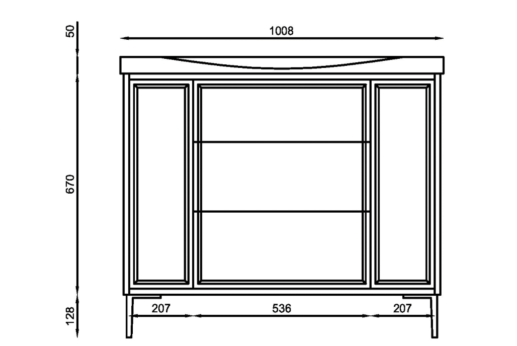 Bota Parisian Fluted 1000mm Freestanding Cabinet