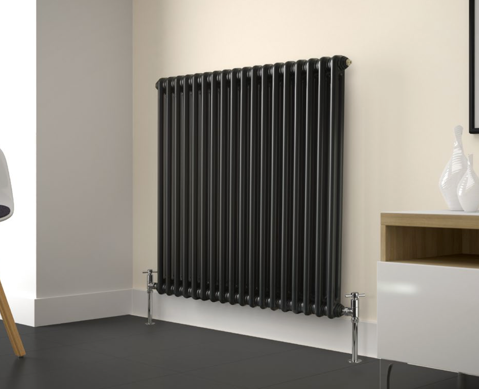 Laser Klassic 3 Column Horizontal Anthracite Designer Radiator