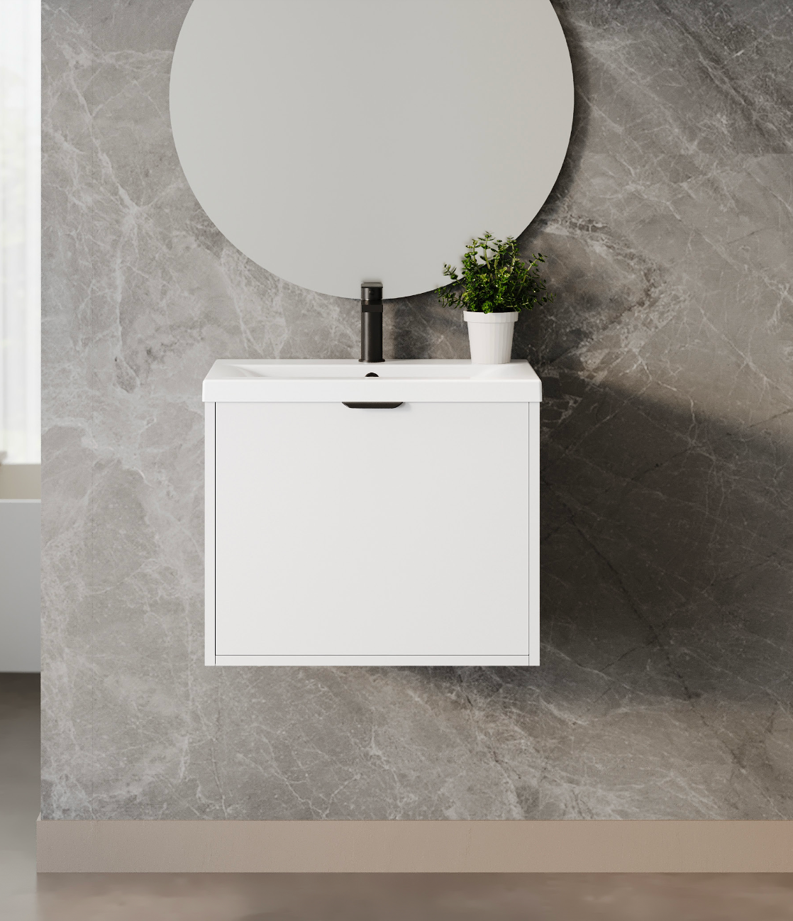 PVC Wall Hung Unit Short Projection With Handles 600mm