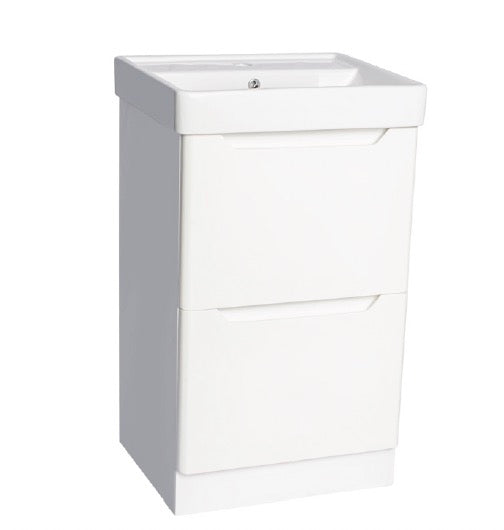 PVC Handleless Drawers Floor Standing Basin Unit 600mm