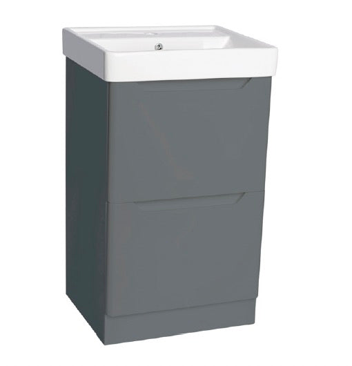 PVC Handleless Drawers Floor Standing Basin Unit 600mm