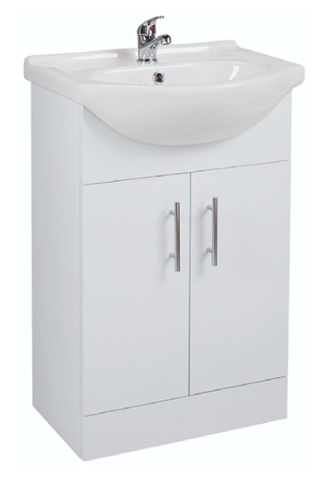 MDF Gloss White Floor Standing Vanity Unit 550mm