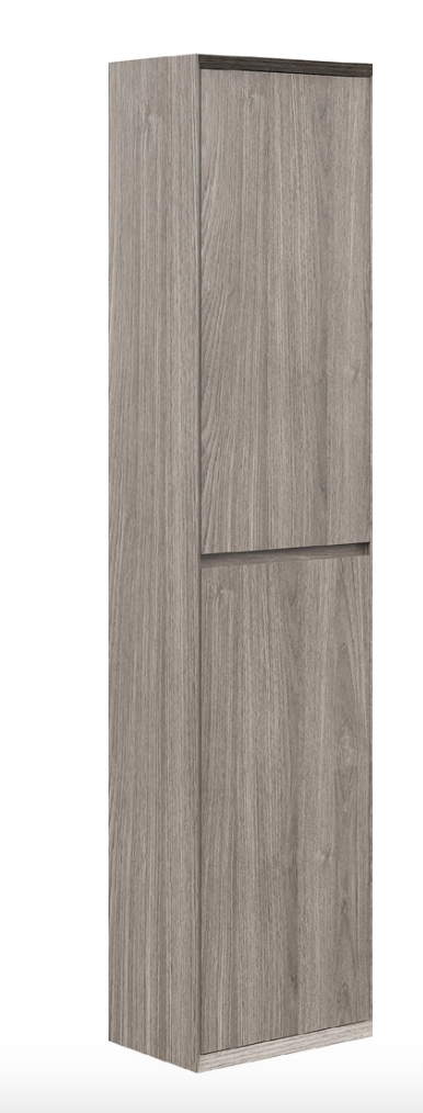 PVC Woodgrain Column Cabinet With Handleless Doors 300mm