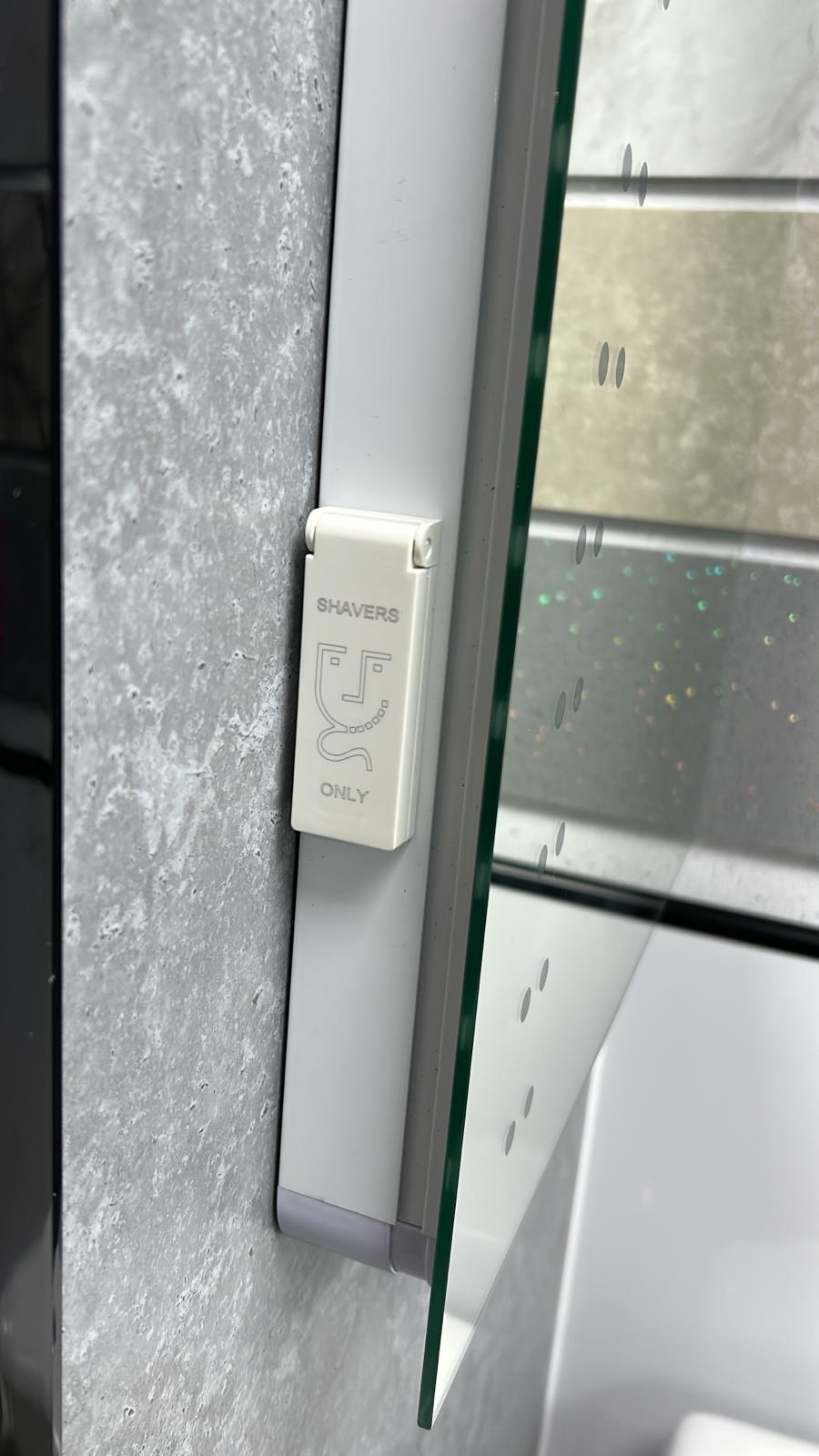 Arley Pebley LED Illuminated Mirror and Infrared Sensor Switch with Shaver Socket Rectangular Bathroom 500x700mm