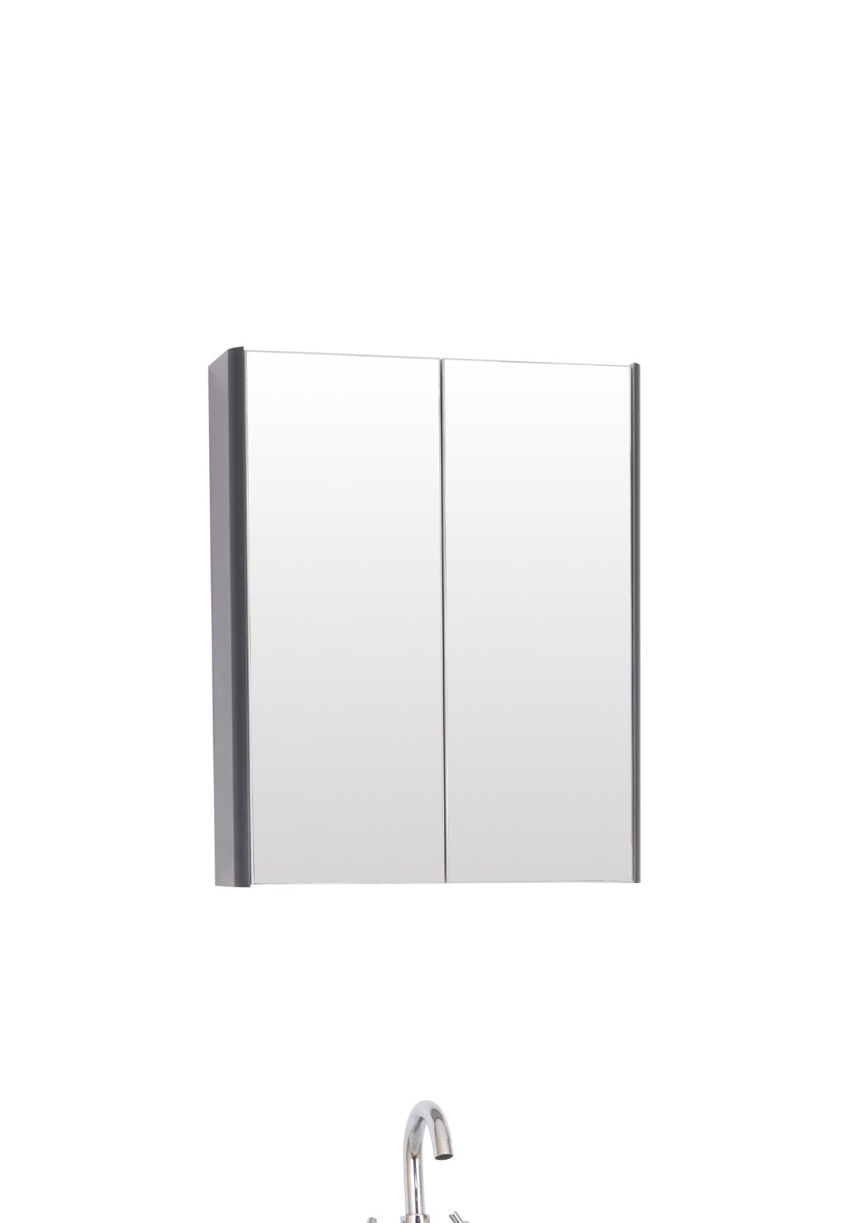 Options 24 500mm Mirror Cabinet Cool Grey