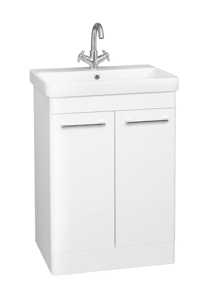 Options 24 2 Door Vanity Unit, Basin & Chrome Handles 600mm