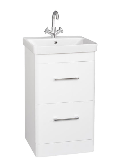 Options 24 2 Drawer Vanity Unit, Basin & Chrome handles 500mm