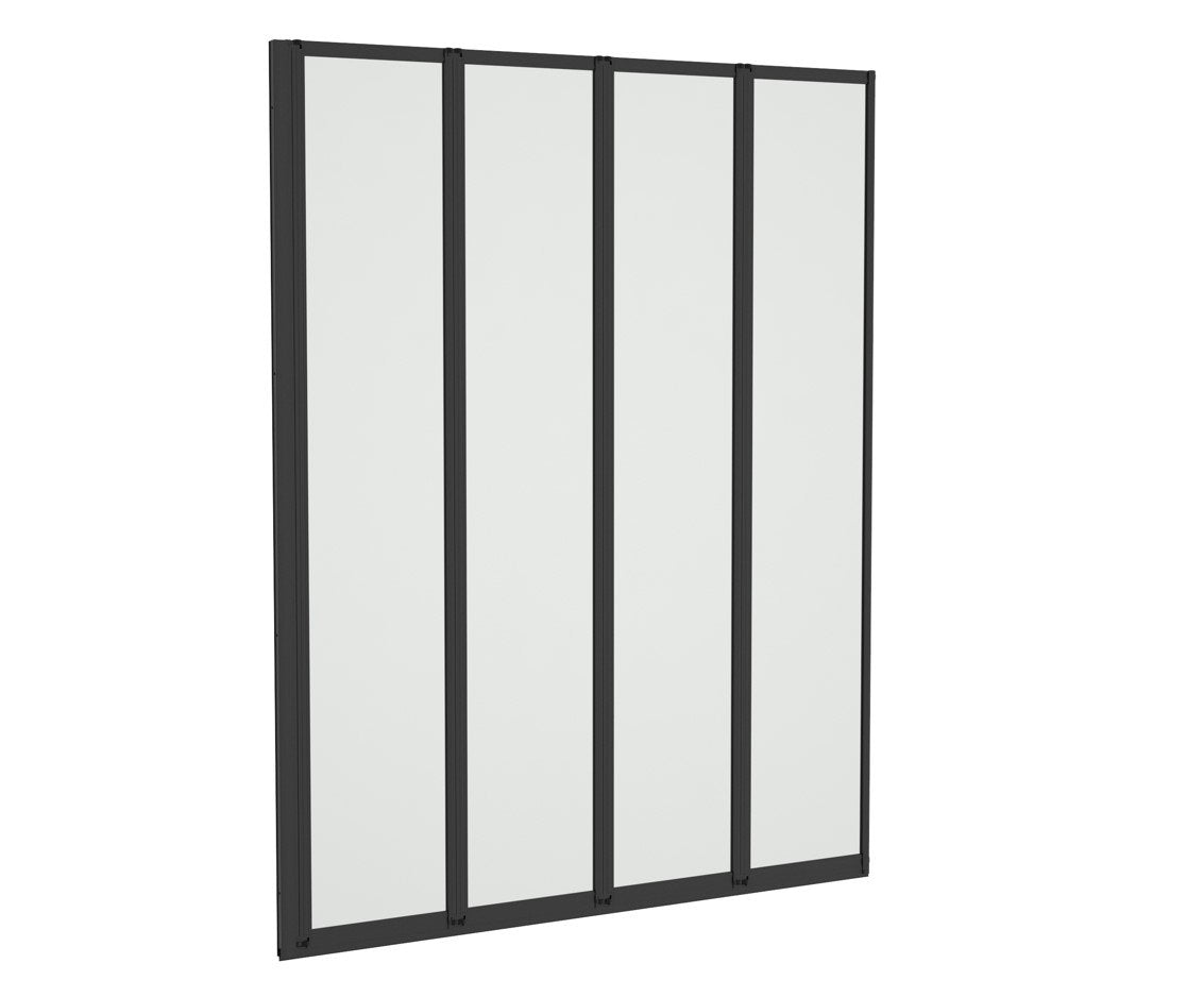 Aqualux 4 Fold Bath Screen - Black