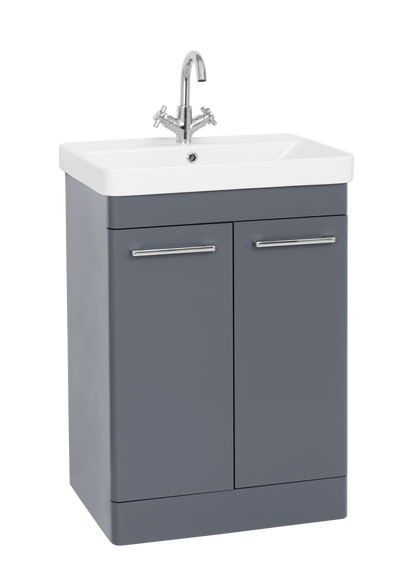 Options 24 2 Door Vanity Unit, Basin & Chrome Handles 600mm