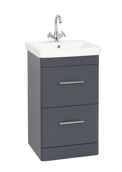 Options 24 2 Drawer Vanity Unit, Basin & Chrome handles 500mm
