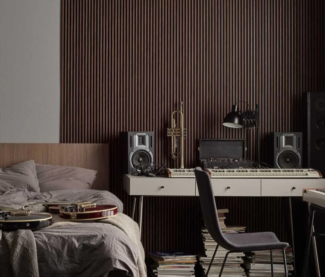 Linerio Slat-Wall S-Line Slat Panels - Mocca