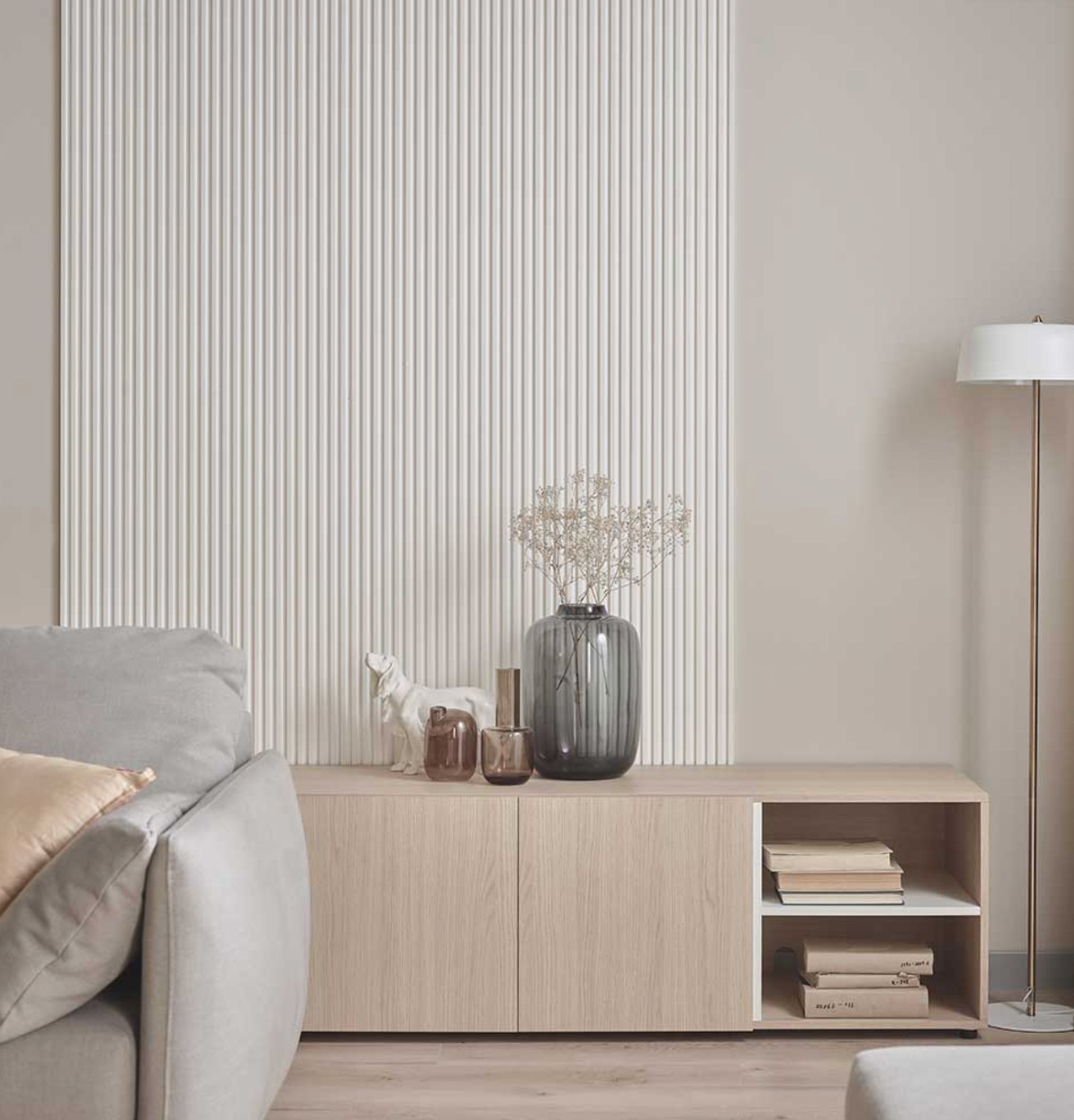Linerio Slat-Wall S-Line Slat Panels - White