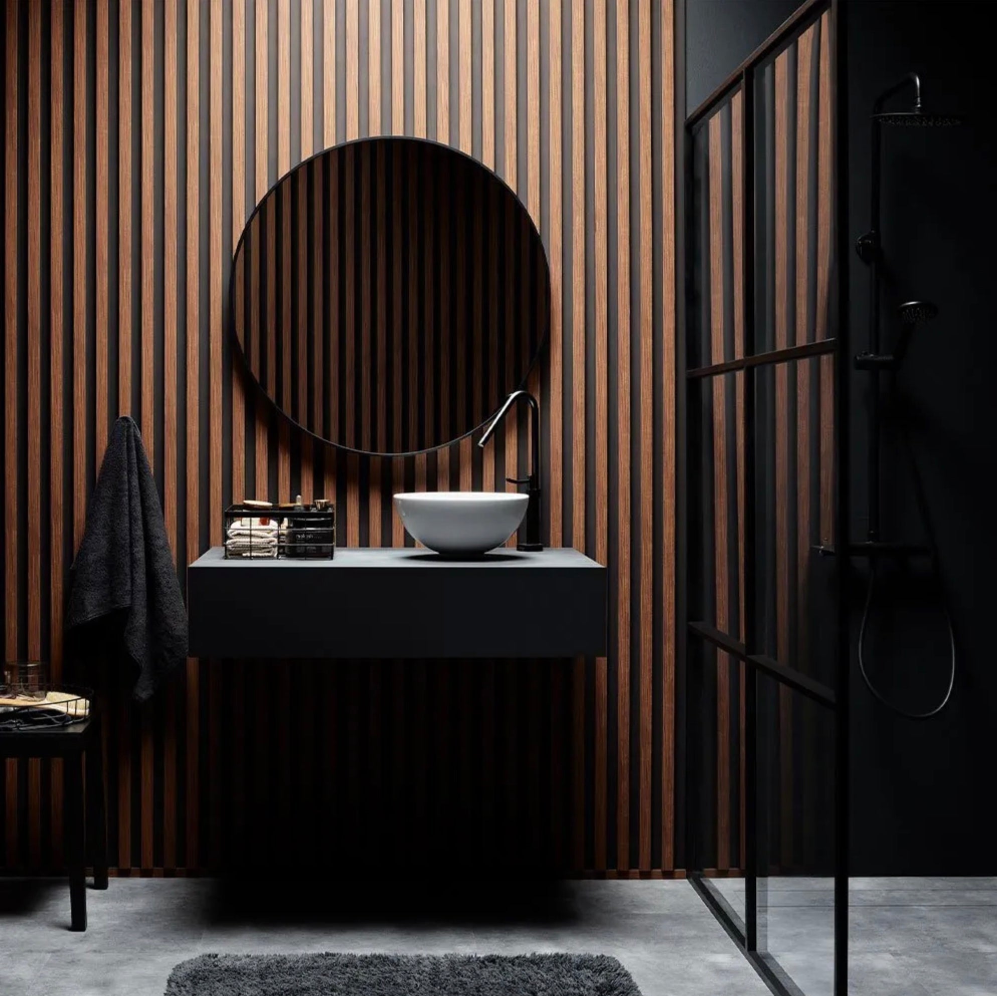 Linerio Slat-Wall L-Line Slat Panels - Mocca